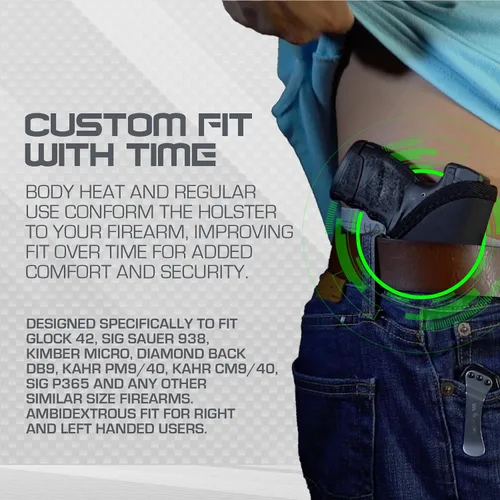 Miniatura 5 de Sticky Holsters SM-5, funda de ocultación para hombres y mujeres, se adapta a pistolas automáticas pequeñas, diseño ambidiestro, porta