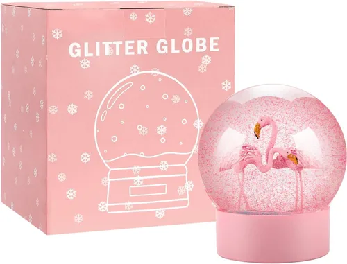 Miniatura 7 de Globo de nieve de flamenco rosa, globos de nieve de 100 mm para niñas, globos de nieve decorativos para decoración del hogar, cumpleaños