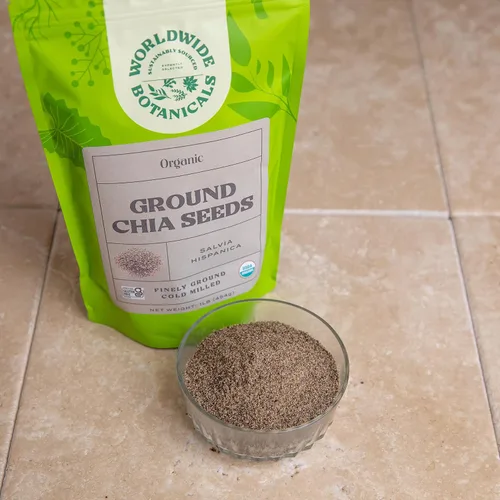 Miniatura 7 de Worldwide Botanicals Semillas de chía orgánicas molidas, 1 libra, excelente fuente de fibra, proteínas y ácidos grasos omega-3, sin gluten, veganas