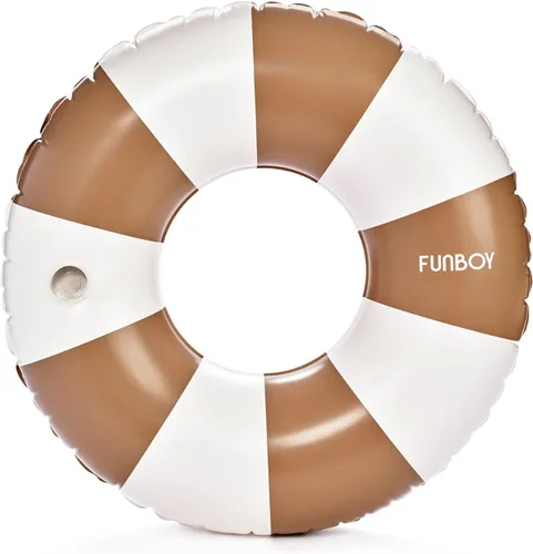 Miniatura 7 de FUNBOY Giant Vintage Stripe Inflatable Tube Pool Float with Cup Holder 48" Large Pool Float for Adults Inner Tube Swimming Pool Toys Swim Rings Pool