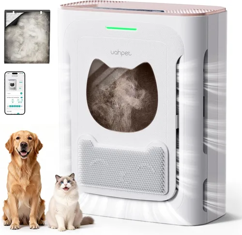 uahpet Purificador de aire para mascotas para el hogar, reduce el pelo de las mascotas, la caspa, los olores, el polvo y el humo para habitaciones