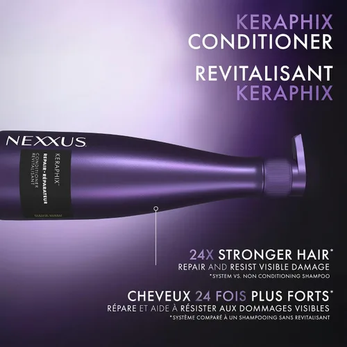 Miniatura 5 de Nexxus Keraphix Acondicionador Keraphix con ProteinFusion para cabello dañado con proteína de queratina y arroz negro, 13.5 oz