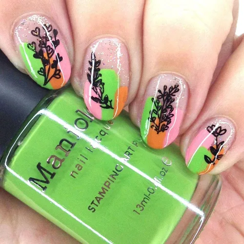 Miniatura 4 de Maniology Nueva placa de estampado de uñas de crecimiento, diseños para amantes de las plantas para manicuras florales simples y minimalistas