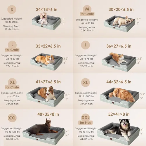 Miniatura 25 de EHEYCIGA – Cama ortopédica impermeable para perros pequeños, de espuma viscoelástica tipo caja de huevos, con bordes elevados y base antideslizante