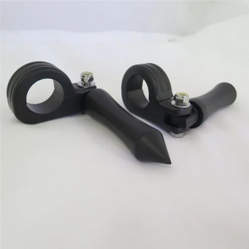Miniatura 3 de HK MOTO - Reposapiés negro con kit de montaje P-Clamp se adapta a protectores delanteros del motor de 1.5 pulgadas de diámetro para H-D Sportster