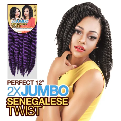 Miniatura 9 de Trenzas de ganchillo de pelo sintético auténtico doble Jumbo Senegalese Twist 12" (30)