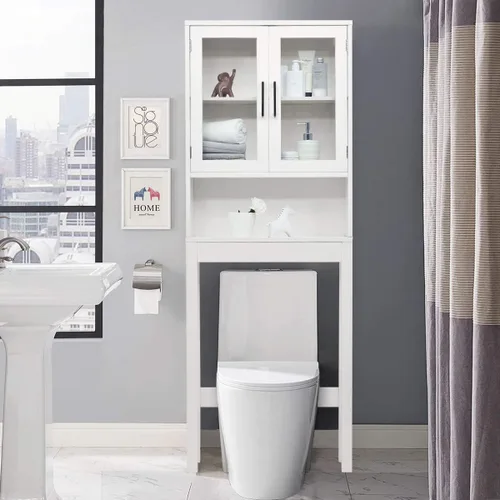 Miniatura 3 de BestComfort Almacenamiento sobre el gabinete del inodoro, ahorro de espacio en el baño, organizador sobre el inodoro, estante independiente sobre