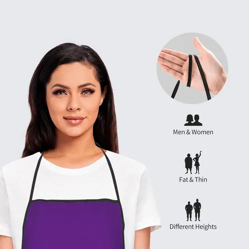 Miniatura 7 de Delantales personalizados para añadir nombre, logotipo, texto, foto, diseño de imagen, delantal de chef para grandes regalos Púrpura