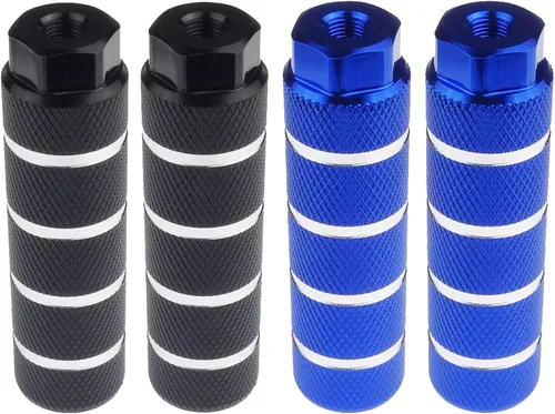 Miniatura 23 de 2 pares de reposapiés de aleación de aluminio para bicicleta de montaña, clavijas de acrobacias traseras, compatibles con ejes de 3/8 pulgadas Negro