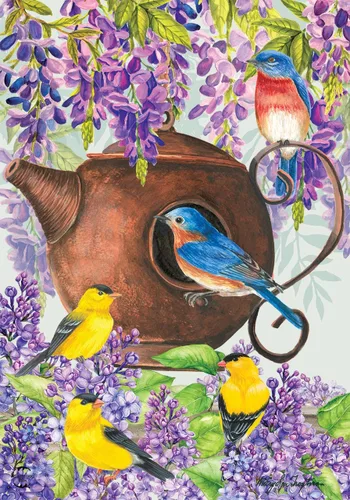 Miniatura 11 de Bandera de jardín de primavera de pájaros azules y narcisos, floral, 12.5 x 18 pulgadas Briarwood Lane