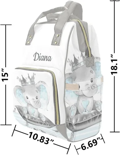 Miniatura 6 de XOZOTY Mochila de pañales de dibujos animados de vaca linda con nombre para hombres y mujeres de enfermería personalizada bolsas de bebé hombro