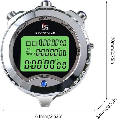 Miniatura 6 de Temporizador deportivo profesional digital con alarma de calendario, temporizador multimano para correr