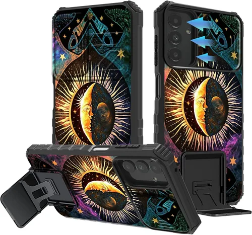 Miniatura 336 de Funda para Samsung Galaxy S22 Ultra 5G, Galaxy S22 Ultra con cubierta de cámara deslizante, funda resistente de doble capa con función atril Black