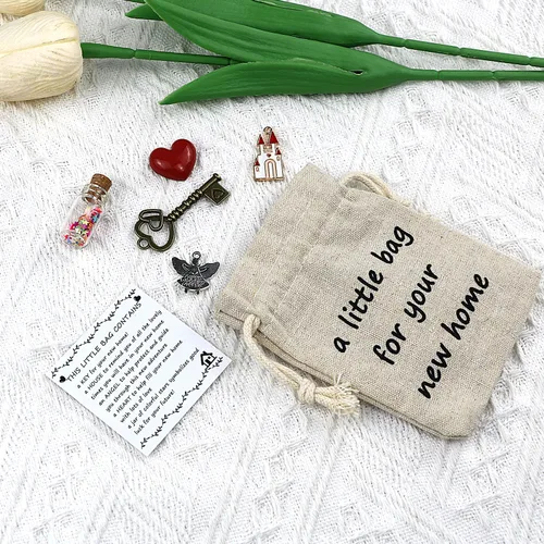 Miniatura 5 de LUOKIFUR Bolsa pequeña para inauguración de la casa de la nueva casa, recuerdo en movimiento, accesorios de ángel clave, regalo, regalo