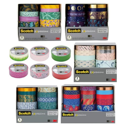Miniatura 3 de Scotch Expressions Washi - Cinta para manualidades, 0,59 x 393 pulgadas (patrón expresivo)