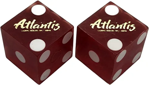 Miniatura 12 de Cyber-Deals Amplia selección de dados de 0.748 in pares de dados auténticos Nevada Casino TablePlayed dados Harveys Lake Tahoe púrpura pulido