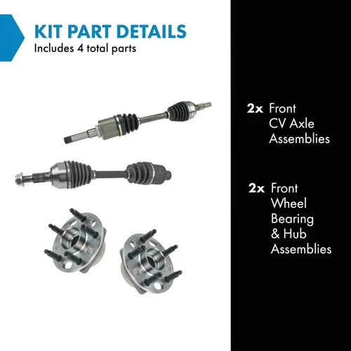 Miniatura 2 de Kit de eje de transmisión CV de transmisión trasera TRQ Conjunto de eje de dirección asistida Compatible con Ford Explorer 2002-2005 2003-2005