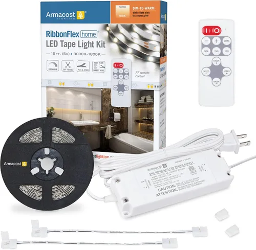 Miniatura 12 de Armacost Lighting Kit de luz en cinta LED regulable para AC del hogar, blanco cálido suave (1.5M) 424502 2700K blanco cálido 5 m