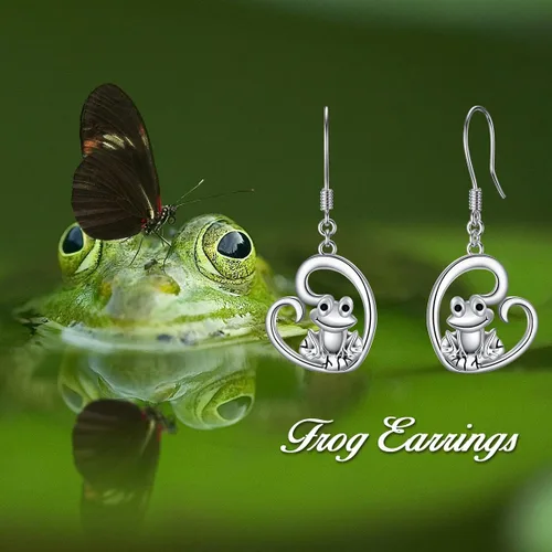 Miniatura 24 de POPKIMI Bonitos aretes colgantes de animales, joyería de animales, regalos de cumpleaños y Navidad para mujeres, aretes de ópalo de cristal de plata