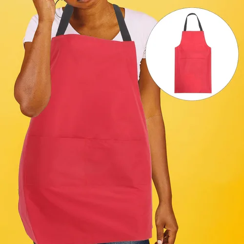 Miniatura 7 de FOMIYES Waterproof Kitchen Apron for Men Red Pvc Oil-resistant Cooking Apron with Pouch Multipurpose Laundry Bib for Cooking and Indoor Work