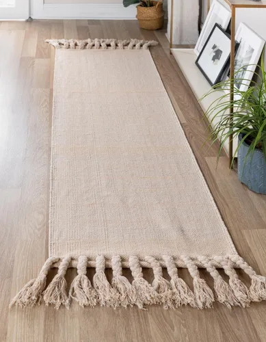 Miniatura 14 de Unique Loom Chindi Cotton Collection - Alfombra de área - Sophie (2 pies 2 pulgadas x 6 pies 1 pulgada, color aguamarina y blanco)
