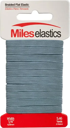 Miniatura 12 de Miles - Elástico plano trenzado, elástico, fuerte elástico, costura elástica, 1/4 pulgadas (0.250 in) por 5,46 yardas (16.4 ft), fuerte elástico