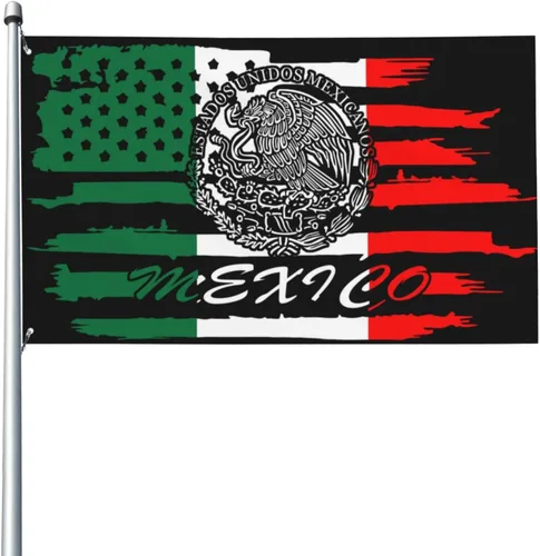 Miniatura 8 de Bandera de la amistad de Estados Unidos y México de 3 x 5 pies, pancarta de jardín para interiores y exteriores, decoración perfecta México Amistad