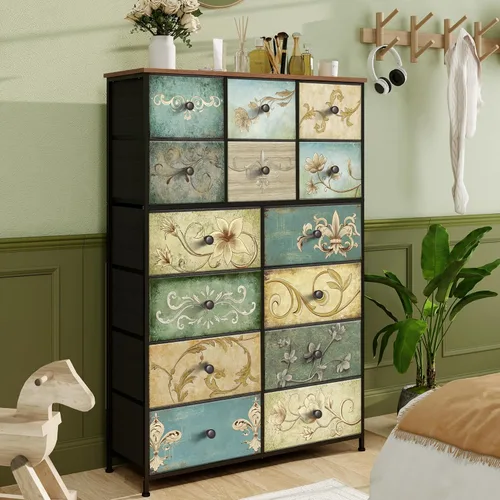 Miniatura 2 de Tohomeor Cómoda con Cajones para Dormitorio Cómoda de Cajones de Tela para Closet, Guardería, Entrada, Perchero de Pie, Soporte de TV para Sala