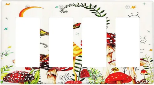 Miniatura 77 de Placa de cubierta de tomacorriente con diseño de mariposa, placas decorativas de pared, 1 gang, cubiertas de enchufes eléctricos, placa frontal Arte