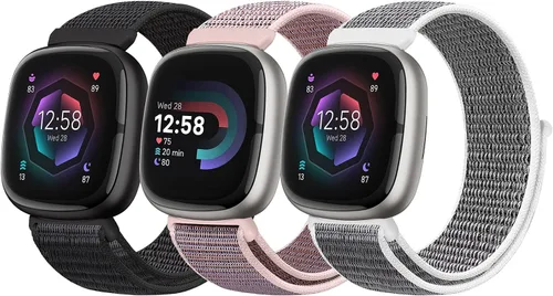 Miniatura 8 de Bcuckood Correa de nailon compatible con Fitbit Sense 2/Fitbit Sense/Fitbit Versa 4/Fitbit Versa 3 Bandas, para mujeres y hombres, correa de nailon