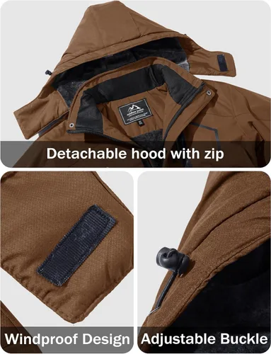 Miniatura 4 de MAGCOMSEN - Chaqueta de invierno para hombre, impermeable, abrigada, con forro polar y múltiples bolsillos