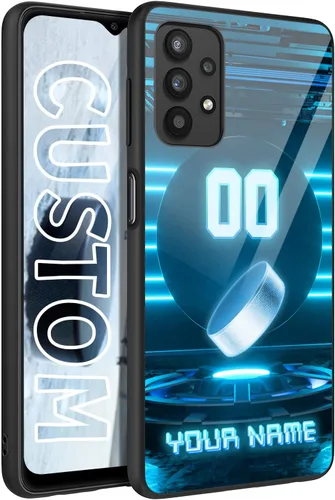 Miniatura 10 de Personalized Ice Hockey vs Name Number US Flag Decor Rubber Cover Phone Case for Galaxy America Fire