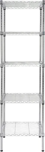 Finnhomy, estantería con 5 estantes de alambre de acero, ajustable, estantería para almacenamiento inteligente, de metal, para salas o espacios