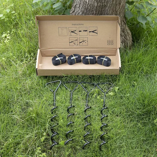 Miniatura 7 de Estacas para trampolín de acero galvanizado, fuerte y galvanizado, kit de anclaje de alto viento para trampolín, tiendas de campaña, anclajes