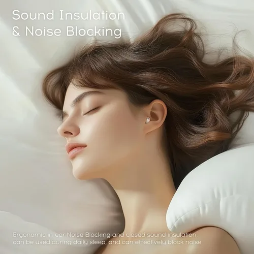 Miniatura 3 de Auriculares para dormir Bluetooth 6.0, mini auriculares invisibles de silicona para dormir de lado, auriculares con bloqueo de ruido, auriculares