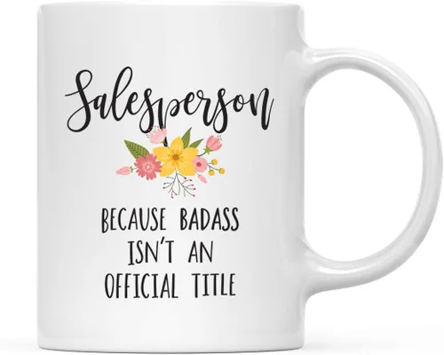 Miniatura 38 de Andaz Press Taza de café de 11 onzas, regalo de broma, tía porque Badass no es un título oficial, gráfico floral, 1 paquete