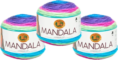 Miniatura 19 de Lion Brand Yarn Mandala - Hilo multicolor para ganchillo,tejido y manualidades, color Liger, 1770 pies, paquete de 1 unidad