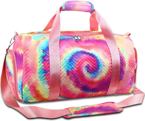 Bolsa de lona para niñas, bolsas de gimnasio deportivas, bolsa de gimnasia, bolsa de viaje, bolsa de dormir con compartimento para zapatos y