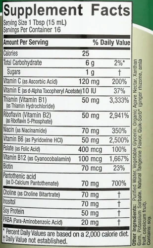 Miniatura 3 de Nature's Answer El complejo líquido de vitamina B apoya niveles de energía saludables Promueve la función nerviosa saludable Sabor a mandarina