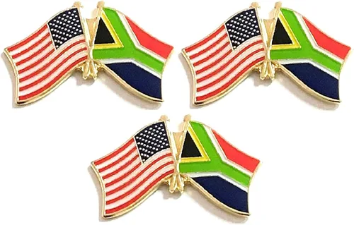 Miniatura 46 de 3 Pines de solapa con banderas de Estados Unidos y países internacionales, paquete de 3 pines dobles con diseño de banderas de Estados Unidos