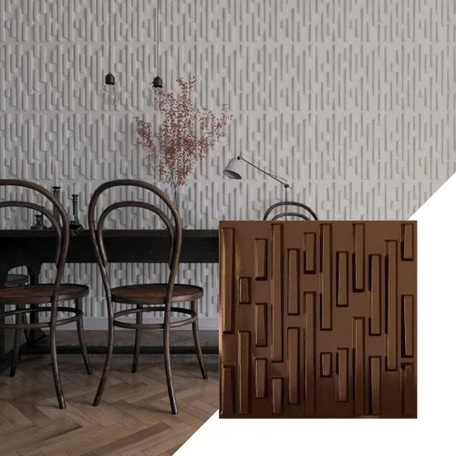 Miniatura 19 de Ekena Millwork 19 5/8 pulgadas de ancho x 19 5/8 pulgadas de alto, ladrillo escalonado EnduraWall decorativo 3D, cobre envejecido