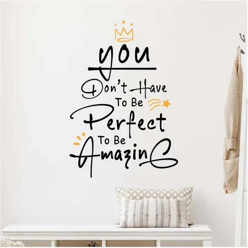 Miniatura 3 de CEYAZYE Calcomanías motivacionales – No tienes que ser perfecto para ser increíble, calcomanías de pared para despegar y pegar, citas inspiradoras