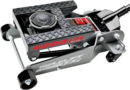 Miniatura 13 de Powerbuilt gato de garaje triple de 1360 kg, resistente para vehículos, camiones, automóviles, motocicletas, gato de transmisión, capacidad de 1.5
