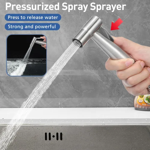 Miniatura 6 de Reemplazo del rociador de fregadero de cocina de acero inoxidable, cabezal rociador extraíble con manguera de 1.5 M, diámetro de interfaz de 1/2