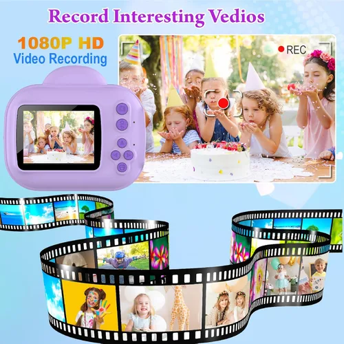 Miniatura 3 de Cámara para niños de impresión instantánea, cámara digital Trayoo para niños, cámara portátil para niños, Navidad, cumpleaños, niñas para 3, 4, 5