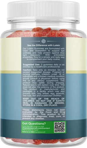 Miniatura 9 de Gomitas de apoyo para la visión para adultos, suplementos de luteína y zeaxantina para la salud ocular, potentes vitaminas de luteína para los ojos