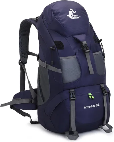 Miniatura 10 de Bseash Mochila de senderismo de 50 L, resistente al agua, ligera, mochila deportiva para deportes al aire libre, bolsa de viaje para camping, Azul