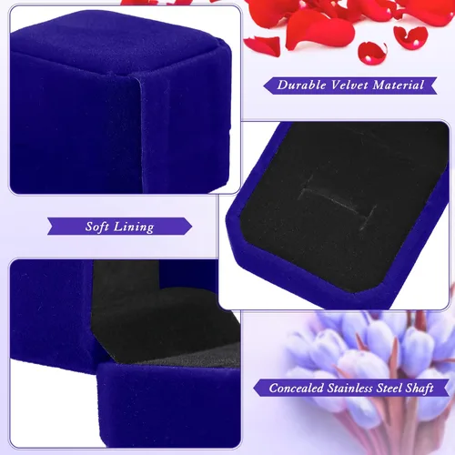 Miniatura 7 de Laumoi Caja de terciopelo para anillos de 36 piezas para ceremonia de boda, cajas de joyería de compromiso, estuche de exhibición para anillos
