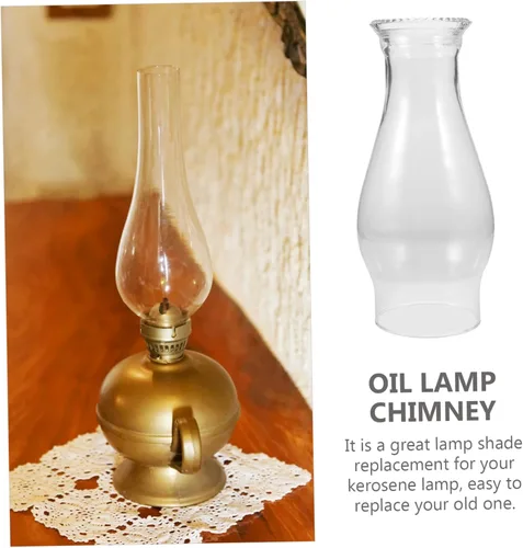Miniatura 7 de Lámpara de cristal transparente, pantalla de queroseno de vidrio para chimenea, cubierta de lámpara de aceite, cubierta de portavelas con capucha