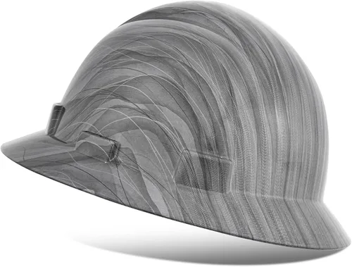 ProtectX - Cascos de construcción de ala completa, ventilados, aprobados por la OSHA, con suspensión de 6 puntos, Cascos de construcción Granito -